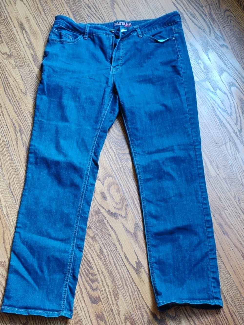 Santana Women’s Boot-Cut Jeans in Medium/ Dark Blue, Size 14